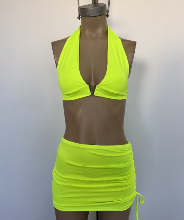 1425/FL-CORPIÑO MARILYN MICROFIBRA FLUOR CON HEBILLA V BRILLO ESPALDA TIRA PARA ATAR